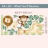 Jungle Animals Wall Decals Large Vinyl Peel and Stick Nursery and Kids Room Wall Stickers Removable Safari Baby Nursery Wallpaper view 3