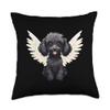 Cute Comic Cartoon Poodle Dog with Wings Design Throw Pillow view 1