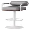 Chair Bar Stools with Armrests, Counter Height Bar Stools Swivel, Leather Breakfast Bar Stools Kitchen Island Stool with Soft Cushions and Back, Easy to Assemble (Color : /Dark Gray B) view 1