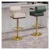 Chair Bar Stools with Armrests, Counter Height Bar Stools Swivel, Leather Breakfast Bar Stools Kitchen Island Stool with Soft Cushions and Back, Easy to Assemble (Color : /Dark Gray B) view 2