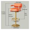 Chair Bar Stools with Armrests, Counter Height Bar Stools Swivel, Leather Breakfast Bar Stools Kitchen Island Stool with Soft Cushions and Back, Easy to Assemble (Color : /Dark Gray B) view 3