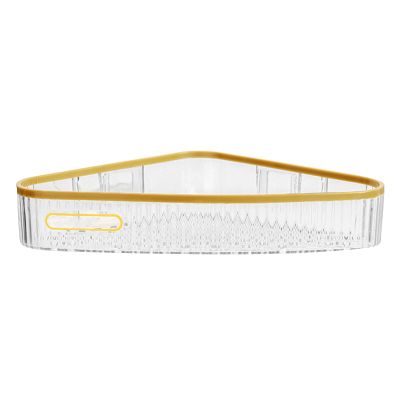 HERCHR Shower Caddy Basket Shelf, Wall Mounted Bathroom Storage Organizer No Drilling Shower Shelves Plastic Shower Organizer Caddy for Bathroom(Triangular-White)