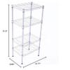 4 Tier Metal Heavy Duty Storage Rack Shelf,Adjustable Height Wire Shelving Unit,Bathroom Wire Shelving Tower Storage Rack,Adjustable Shelf Display Rack,for Kitchen, Hallway, Office (Silver) view 3