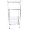 4 Tier Metal Heavy Duty Storage Rack Shelf,Adjustable Height Wire Shelving Unit,Bathroom Wire Shelving Tower Storage Rack,Adjustable Shelf Display Rack,for Kitchen, Hallway, Office (Silver) view 4