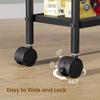 Asgolion Slim Storage Cart, 4-Tier Small Rolling Cart with Wheels, 5.9" Deep, Narrow Bathroom Shelf Trolley for Kitchen, Bathroom, Laundry Room, Black Standard 4-Tier (5.9" W x 33.6" H) view 4