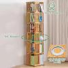 CIOOCPK 5/6Tier Rotating Bookshelf Tower, 360 Display Floor Standing Bookcase Storage Rack, Corner Bookshelf for Small Space, Simple Household Bamboo Book Shelf Organizer for Bedroom, Living Room view 2