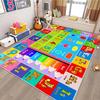 MLLgYq Kids Alphabet Play Game Rug - 5' 3" x8' ABC Numbers and Shapes Educational Learning Toddler Carpet - Kids Room Playroom Classroom Kindergarten Activity Fun Soft Non-Slip Mat view 2