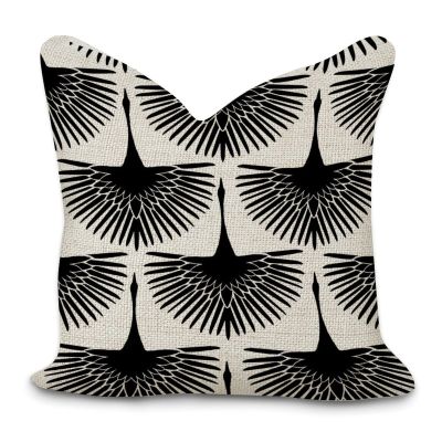 Classic Chinese Style Pillow Cases Black Duwn Throw Pillow Covers 18x18in Decorative Square Accent Cushion Cover Cases for Living Room Bedroom Sofa Car Home Decor
