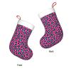 WURTON Christmas Stocking Cute Turquoise Leopard Xmas Stocking for Party Decor Family Holiday Hanging Stocking view 3