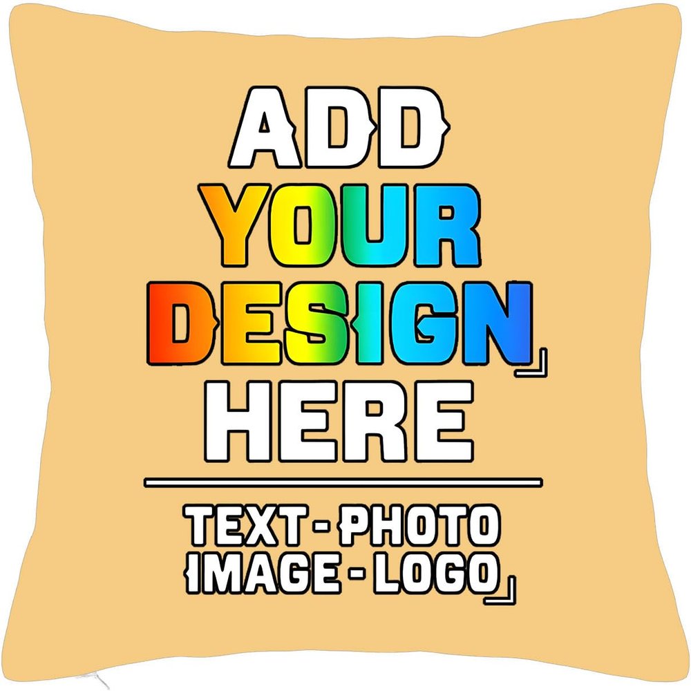 Pzwqkyn Custom Pillowcase, Personalized Photo Pillows, Your Own Design Throw Pillow with Photo Text, Customize Pet Pillow Cover, Personalized Memorial Gift for Birthday, Christmas, 20x20 Inch, Beige