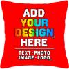 Custom Pillowcase, Personalized Photo Pillows, Your Own Design Throw Pillow with Photo Text, Customize Pet Pillow Cover, Personalized Memorial Gift for Birthday, Christmas, 20x20 Inch, Bright Red view 1