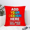 Custom Pillowcase, Personalized Photo Pillows, Your Own Design Throw Pillow with Photo Text, Customize Pet Pillow Cover, Personalized Memorial Gift for Birthday, Christmas, 20x20 Inch, Bright Red view 4