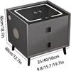 Bedside Cabinet Table with Audio and Fingerprint Lock,with LED Light Charging Station Wireless, Nightstand with Hutch and 2 Drawers(Size:25 * 40 * 46cm,Color:Grey) view 2