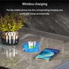 Bedside Cabinet Nightstand with Charging WirelessSmart Bedside Table, Light Slate with Password Lock Wireless Charging Leather(Color:Sapphire Blue) view 3