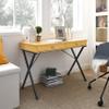 Banana Yello Finish 2 Drawers Writing Desk with Black Stoving Varnsih Steel FrameMDF Table Top42x20.5x30 view 1