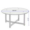 35.5'' Round Whole Black Coffee Table, Clear Coffee TableModern Side Center Tables for Living Room Living Room Furniture view 2