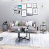 35.5'' Round Whole Black Coffee Table, Clear Coffee TableModern Side Center Tables for Living Room Living Room Furniture view 4