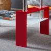 Artisan Rectangle Coffee Table, Double Layer Lower Shelf Storage for Living Spaces, 37" Lx22 Dx16 H (Red) view 4
