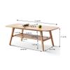 Center Table Low Table 100% Solid Wood Top Plate Desk Coffee Table Width 80 x Depth 50 x Height 44 cm Study Desk Work from Home Easy to Assemble Natural Wood with Storage Shelf Natural Writing Desk view 2