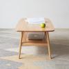 Center Table Low Table 100% Solid Wood Top Plate Desk Coffee Table Width 80 x Depth 50 x Height 44 cm Study Desk Work from Home Easy to Assemble Natural Wood with Storage Shelf Natural Writing Desk view 4