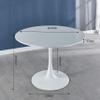 42.1" White Tulip Table Mid-Century Dining Table for 4-6 People with Round MDF Table Top, Pedestal Dining Table, End Table Leisure Coffee Table view 2