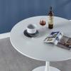 42.1" White Tulip Table Mid-Century Dining Table for 4-6 People with Round MDF Table Top, Pedestal Dining Table, End Table Leisure Coffee Table view 4