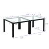 Coffee Table Set of 2, Square Modern Table with Tempered Glass Finish for Living Room,Transparent view 2