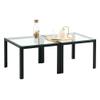 Coffee Table Set of 2, Square Modern Table with Tempered Glass Finish for Living Room,Transparent view 4