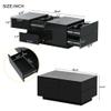Extendable Coffee Table with 4 Drawers, Rectangle Cocktail Table with Hidden Storage Compartment, UV High-Gloss Center Table with Sliding Top for Living Room, 35.4"x 23.6", Black view 2