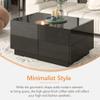 Extendable Coffee Table with 4 Drawers, Rectangle Cocktail Table with Hidden Storage Compartment, UV High-Gloss Center Table with Sliding Top for Living Room, 35.4"x 23.6", Black view 4