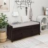 LUMISOL Upholstered Storage Bench, Entryway Bench with Shoe Rack, Wooden Storage Ottoman with 3 Shutter Shaped Doors, Entryway Shoe Bench with Removable Cushion and Hidden Storage Space, Espresso view 1