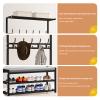 Coat and Shoe Rack Entryway 4-in-1 Entryway Coat Rack with Hooks and Hanging Rod with Storage Bench, for Clutter-Free Living - Easy Installation - Sturdy & Durable - Multifunctional view 3