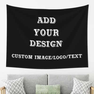 Customized Tapestry Personalized Wall Hanging Tapestries Design Your Own Image Text for Wedding Birthday Bedroom Living Room Halloween Decor (80x60in Horizontal)