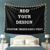 Customized Tapestry Personalized Wall Hanging Tapestries Design Your Own Image Text for Wedding Birthday Bedroom Living Room Halloween Decor (80x60in Horizontal) view 4