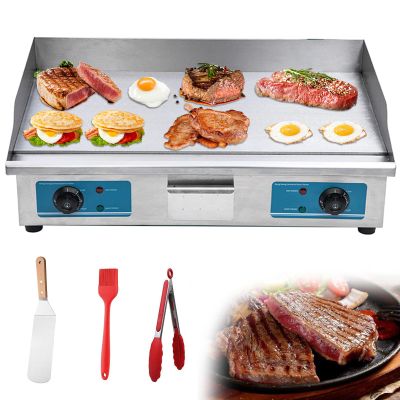 RUYICZB Commercial Griddle Electric Countertop Griddle Flat Top Grill Hot Plate BBQ Commercial Grill with Large Cooking Surface & Adjustable Temperature Control for Restaurant Grill & Kitchen,820