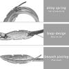 TAORANJU Curtain Tiebacks, 2 Pack Silver Feather Curtain Holdbacks Alloy Spring Buckle Window Ties Adjustable Curtain Buckle Decor for Home Office Window Decoration view 2