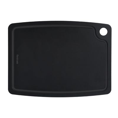 Cutting Board for Kitchen, Wood Fiber Composite Cutting Board with Juice Groove and Non-slip Feet, Dishwasher Safe, Knife-Friendly Chopping Board for Meat, Bread, Fruit, 14.6x10.8, Black