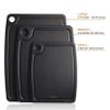 Cutting Board for Kitchen, Wood Fiber Composite Cutting Board with Juice Groove and Non-slip Feet, Dishwasher Safe, Knife-Friendly Chopping Board for Meat, Bread, Fruit, 14.6x10.8, Black view 3