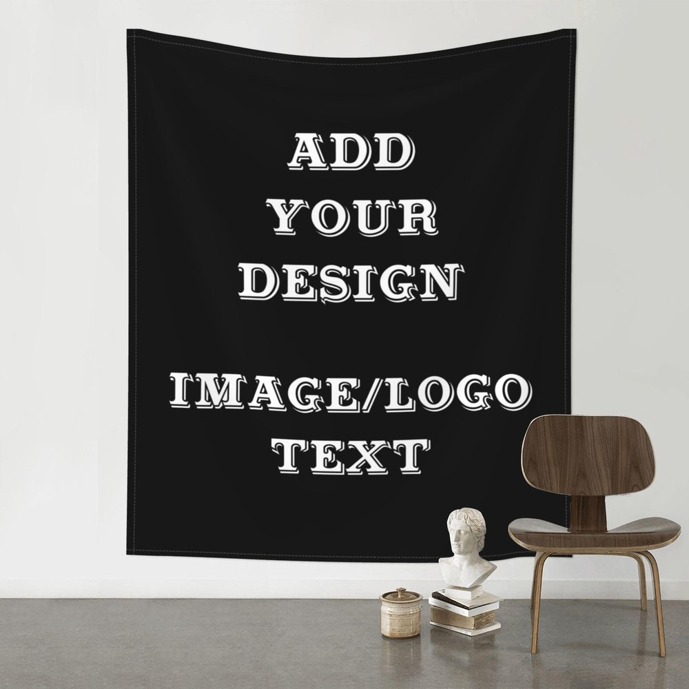 Customized Tapestry Personalized Wall Hanging Tapestries Design Your Own Image Text for Wedding Birthday Bedroom Living Room Halloween Decor (60x51in Vertical)