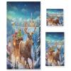 ALAZA Castle Reindeer Winter Christmas Castle Soft 3 Piece Bath Towels Set for Bathroom Spa Hotel, 1 Bath Towel+ 1 Hand Towel+ 1 Washcloth view 1