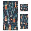 ALAZA Merry Christmas Snowflake Deer Snowflake Retro Soft 3 Piece Bath Towels Set for Bathroom Spa Hotel, 1 Bath Towel+ 1 Hand Towel+ 1 Washcloth view 1