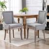 Bennbari Ultra Side Dining Chairs Set of 2, Thickened Fabric Chairs with Nailhead Trim, Dining Room Chairs with Bronze Nail Head, Upholstered Fabric Kitchen Chairs with Toned Solid Wood Legs (Gray) view 1