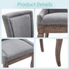 Bennbari Ultra Side Dining Chairs Set of 2, Thickened Fabric Chairs with Nailhead Trim, Dining Room Chairs with Bronze Nail Head, Upholstered Fabric Kitchen Chairs with Toned Solid Wood Legs (Gray) view 3