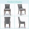 Bennbari Ultra Side Dining Chairs Set of 2, Thickened Fabric Chairs with Nailhead Trim, Dining Room Chairs with Bronze Nail Head, Upholstered Fabric Kitchen Chairs with Toned Solid Wood Legs (Gray) view 4