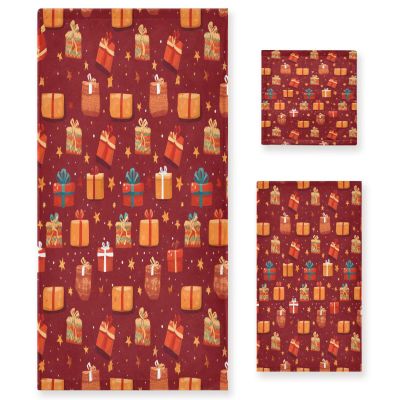 ALAZA Merry Christmas Star Soft 3 Piece Bath Towels Set for Bathroom Spa Hotel, 1 Bath Towel+ 1 Hand Towel+ 1 Washcloth