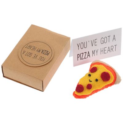 ABOOFAN Mini Pizza Box Christmas Pizza Box Holiday Toys Para Nios Festival Present Pizza Plaything Mini Small Toy Non-woven Fabric for Celebrations Party Favors