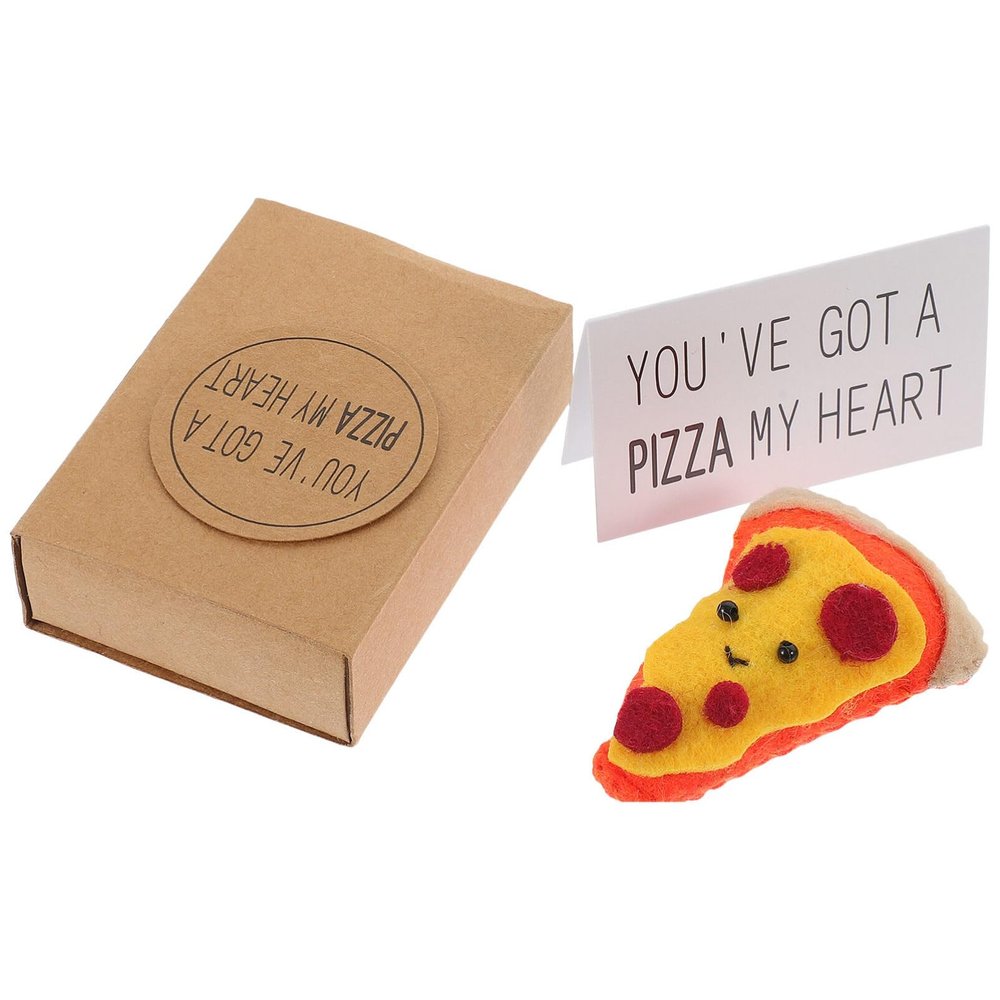 ABOOFAN Mini Pizza Box Christmas Pizza Box Holiday Toys Para Nios Festival Present Pizza Plaything Mini Small Toy Non-woven Fabric for Celebrations Party Favors