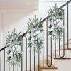 Christmas Swags Staircase Decoration Hanging Stair Teardrop Swag Garlands(Silver) view 3
