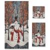 ALAZA Snowman Merry Christmas Winter Landscape Soft 3 Piece Bath Towels Set for Bathroom Spa Hotel, 1 Bath Towel+ 1 Hand Towel+ 1 Washcloth view 1