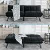 70 Modern Velvet Futon Couch Sleeper,Convertible Sleeper Sofa Bed with Adjustable Backrests and Folding Armrest for Living Room Bedroom Office Apartment,Split Back,Mattress Included (Black) view 3